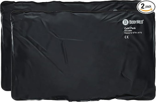 BodyMed Heavy Duty Reusable Urethane Ice Pack (2-Pack) for Knee, Arm, Elbow, Shoulder, Back - Professional Grade Cold Therapy for Injuries, Aches, Swelling, Bruises - 21 in. x 13 in. (Oversize)