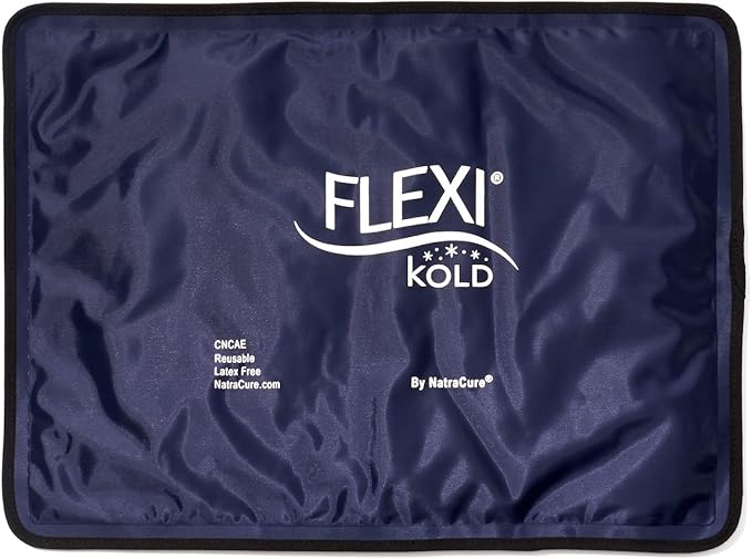 FlexiKold Gel Ice Packs (Standard Large: 10.5" x 14.5") for Injuries Reusable, Back Pain Relief, Knee Wrap, After Surgery, Ice Pack for Knee, Shoulder - 6300-COLD by NatraCure