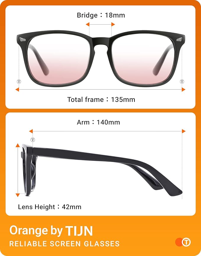 TIJN Blue Light Blocking Glasses for Women Men Clear Frame Square Nerd Eyeglasses Anti Blue Ray Computer Screen Glasses