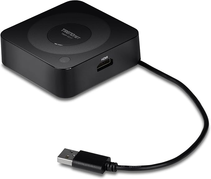 TRENDnet 4K Wireless Presenter Kit with Audio Support, TWP-100R1K, 5.1 Audio Support Over HDMI, 4K Resolution, Compatible with Windows and Mac, Works with Android and iOS Devices, Black