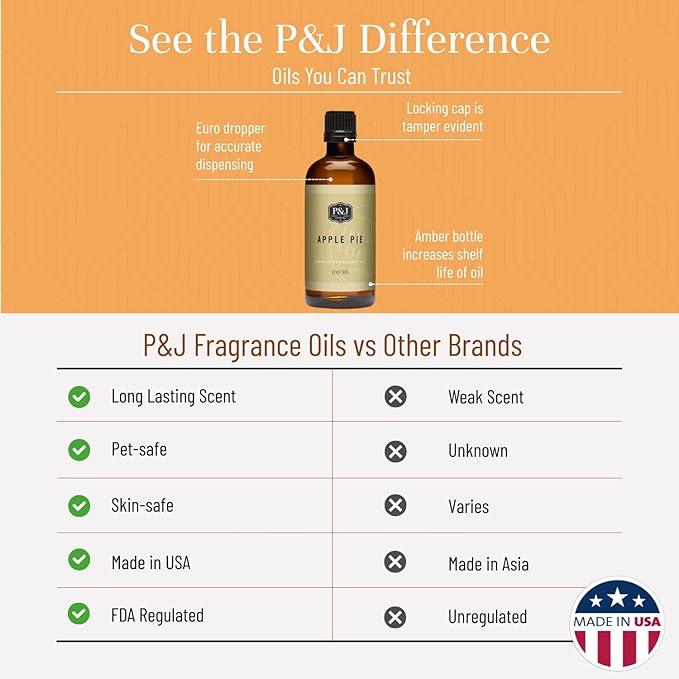 P&J Trading Fragrance Oil | Apple Pie Oil 100ml - Candle Scents for Candle Making, Freshie Scents, Soap Making Supplies, Diffuser Oil Scents