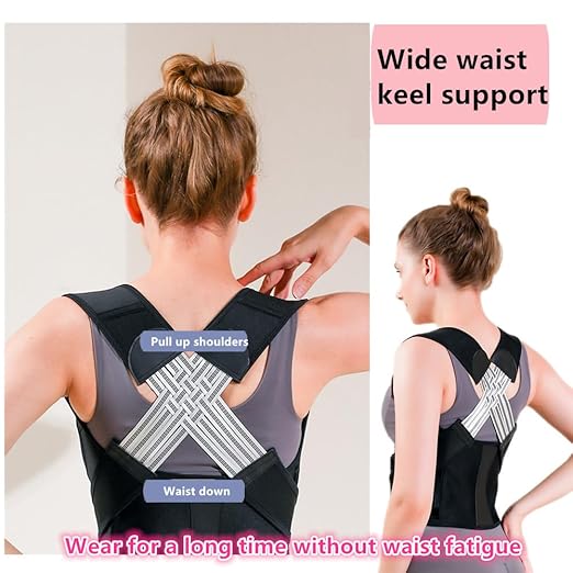 Back Brace for Women and Men,Shoulder Straightener,Back straightener,Adjustable Posture Corrector Suitable for Upper and Lower Back Pain Relief-Scoliosis,Hunchback,Spine Corrector(Size M)