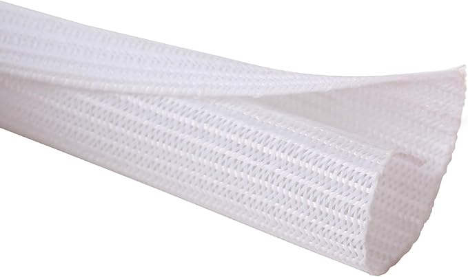 Alex Tech 10ft - 1/2 inch Cord Protector Wire Loom Tubing Cable Sleeve Split Sleeving for USB Cable Power Cord Audio Video Cable - Protect Cat from Chewing Cords - White