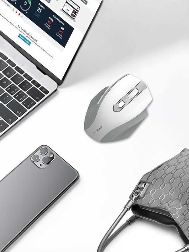 E-YOOSO Wireless Mouse for Laptop, 2.4GHz Computer Mouse 5 Adjustable DPI Office Cordless Mice with USBA Receiver, 6 Buttons, 4000 DPI, Medium to Large Sized Hands Compatible with PC, Laptop, Desktop