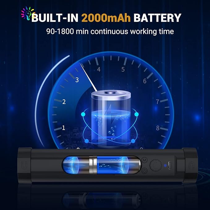 LUXCEO Handheld Light Wand, Multicolor RGB LED Video Light for Photography, 2000mAh Rechargeable Mini Light Stick for Video Shooting Professional Tube Lights with Magnetic for YouTube, TikTok(Black)