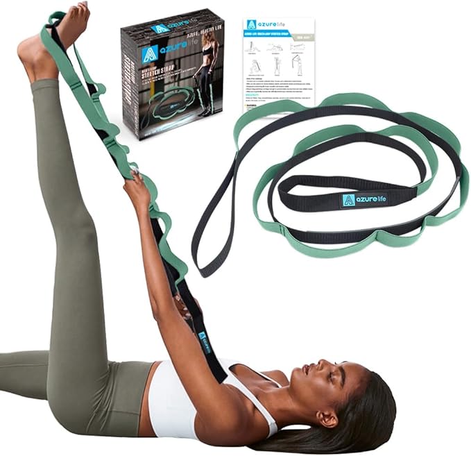 Premium Durable Stretch Straps with Loops, Stretching Strap for Physical Therapy, Multi-Loop Yoga Strap Fitness Exercise Strap for Yoga, Pilates, Dance, Flexibility&Exercise