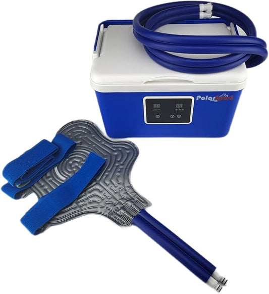 Cold Therapy Machine by Polar Sport - Ice Water Circulation System with Large Adjustable Cold Pad for Pain in The Knee, Shoulder, Ankle, Neck and Recovery After Surgery with Pump (Large)