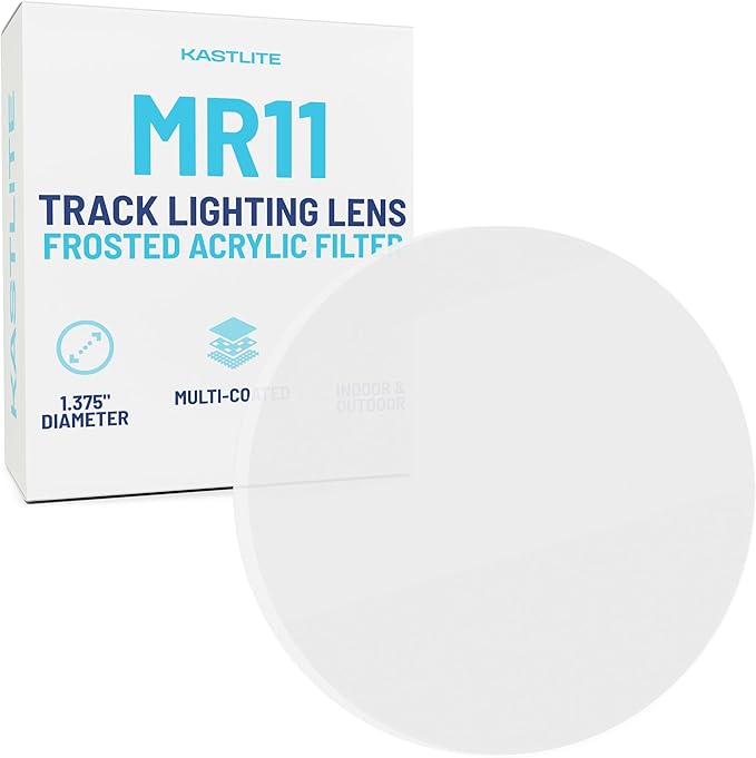 KastLite Frosted Acrylic Lens Filter for Halo Track Lighting | Track Light Head - Adjust The Color of Your Lighting | Select Lens Size - MR11 Bulb for Spotlight Fixtures