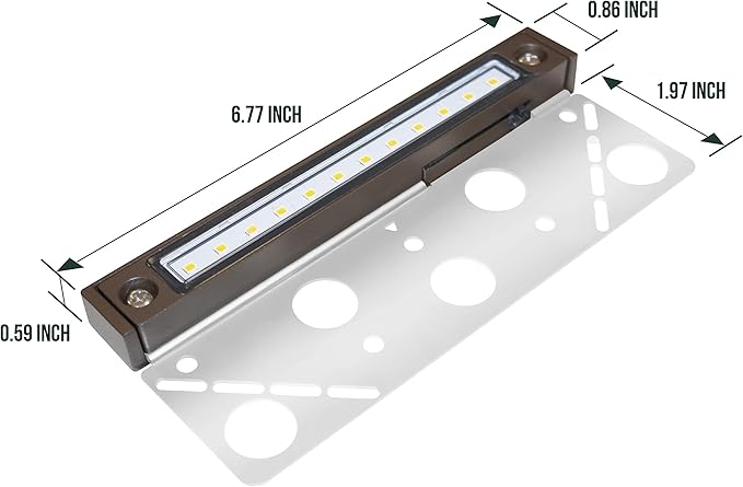 GKOLED 4-Pack Replaceable 6.8" LED Hardscape Lights, Low Voltage Retaining Wall Light, Paver Wall Hardscape Lighting, Outdoor Landscape Step Lights, 12VAC/DC 1.5W 2700K, Die-cast Aluminum Housing