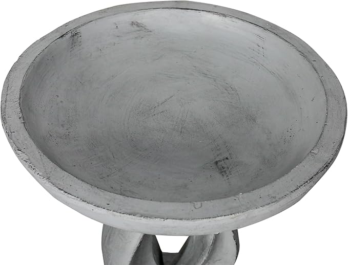 SunJet 21.8 Inch Heigh Modern Concrete Bird Bath – Sleek & Minimalist Design, birdbath Sturdy & Elegant, Enhances Garden, Patio, Yard, Lawn Décor