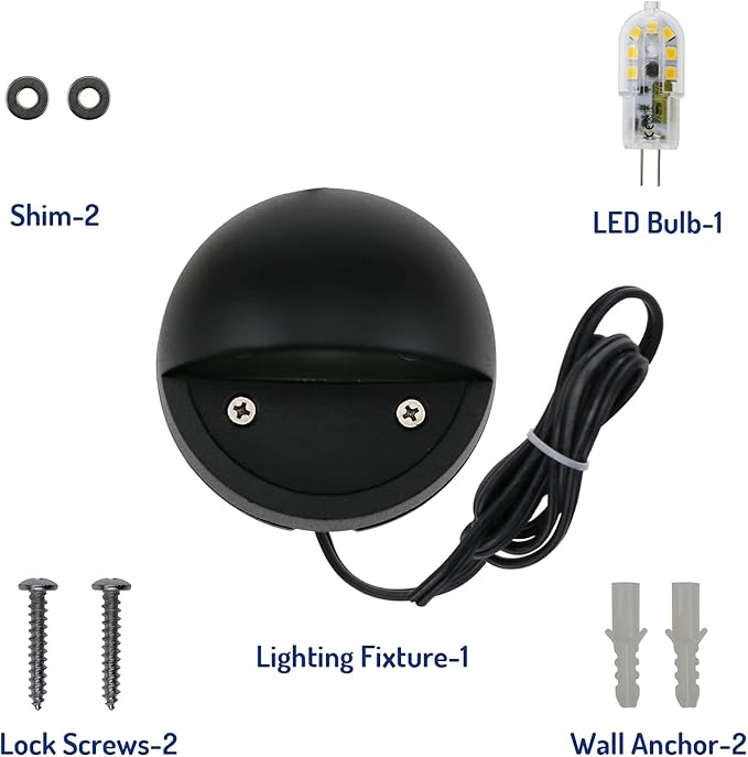 2W LED Deck Lighting Low Voltage Deck Lights Landscape Lighting Landscape Lights Outdoor Replaceable G4 LED Bulb 3000K Aluminum housing for Step,Pathway,Walkway,Yard Black, Pack of 10