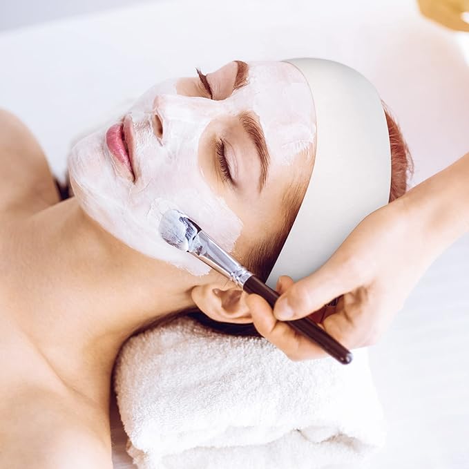 80 Pack Disposable Stretch Headbands for Facials, White (Hairband, Women's Hair, 100% Elastic Non-Woven Fabric, 80 Pieces)