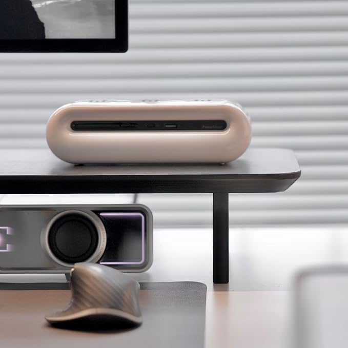 Bamboo Dual Monitor Stand Riser Black, 2-Tier Desk Monitor Riser for 2 Monitors, Supports for PC Computer Monitor, Printer, Heavy TV Riser up to 300 lbs