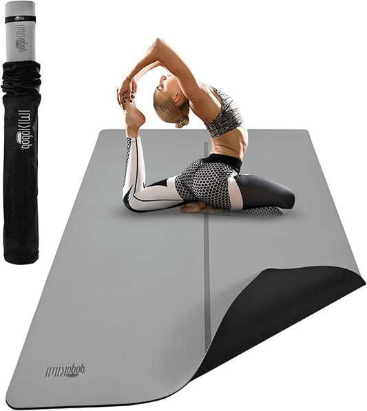 Large Yoga Mat (6'x4') – 1/4" & 1/2" Thick Exercise Mats for Home Workout, Extra Wide Workout Mats for Home Gym, Yoga, Pilates, Stretching, Floor & More