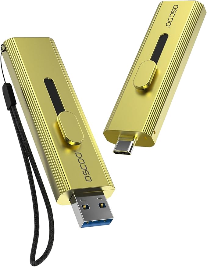 512GB Portable SSD, Up to 1000MB/s, USB 3.2 Gen 2 External Solid State Drive, Dual USB-C & USB-A Ports, Push-Pull Design, Compatible with iPhone 15/16/17, Android, Mac, Windows