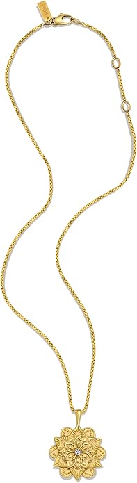 HOPE LOVE SHINE Mandala Necklace – “Everything You Need Is Within You” Engraved Pendant – Gold Spiritual Jewelry for Women, Self-Love Gift, Affirmation Necklace for Healing & Encouragement