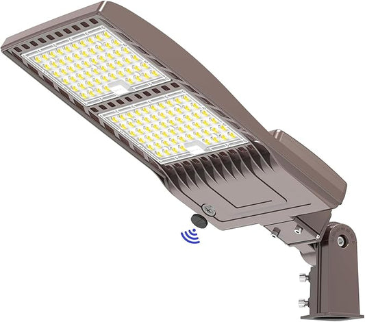 450W LED Parking Lot Light Dusk to Dawn Photocell with Slip Fitter 67,500LM, DLC ETL Listed Outdoor Street Area Light LED Shoebox Parking Pole Light 5000K IP65 Waterproof Commercial Lights 100-277VAC
