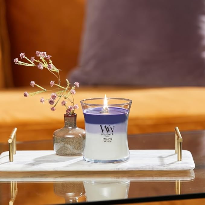 WoodWick Evening Luxe Scented Medium Hourglass, Crackles at it Burns, Perfect for gifting, 9.7oz