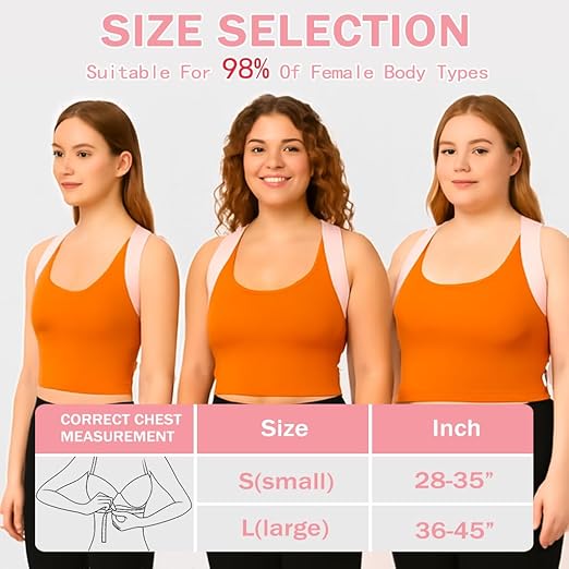 Back Brace Posture Corrector for Women - Thin & Invisible Back Brace for Posture - Adjustable Back Support Brace - Relieve Upper Back Discomfort & Regain Confidence, L(36-45") 1 PCS