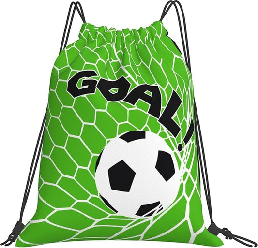 Soccer Drawstring Backpack Gym String Bag Water Resistant Drawstring Sackpack Sport For Womens Mens, Football1