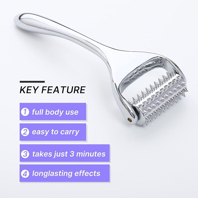 Massage Roller, Acupuncture Roller for Muscle Pain Relief, Acupressure Massager - Deep Tissue Massage Tool for Hand, Foot, Neck, Arms, Thighs