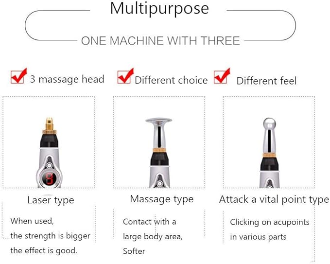 Electronic Acupuncture Pen, 3-in-1 Meridian Energy Pen for Pain Relief, Pain Relief Therapy, Electric Meridians Acupuncture Machine
