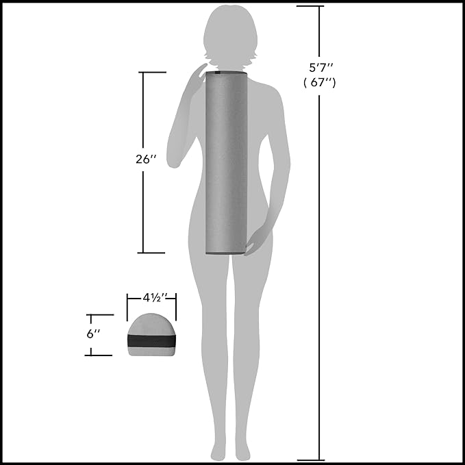 Saloniture 3/4 Round Massage Table Bolster Pillow Pad - 26 x 6 x 4-1/2 Inch - Gray Velour