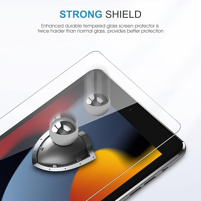 SPARIN 3 Pack Screen Protector for iPad 9th 8th 7th Generation 10.2 inch, Tempered Glass Compatible with iPad 9 8 7 (2021 2020 2019 Model)