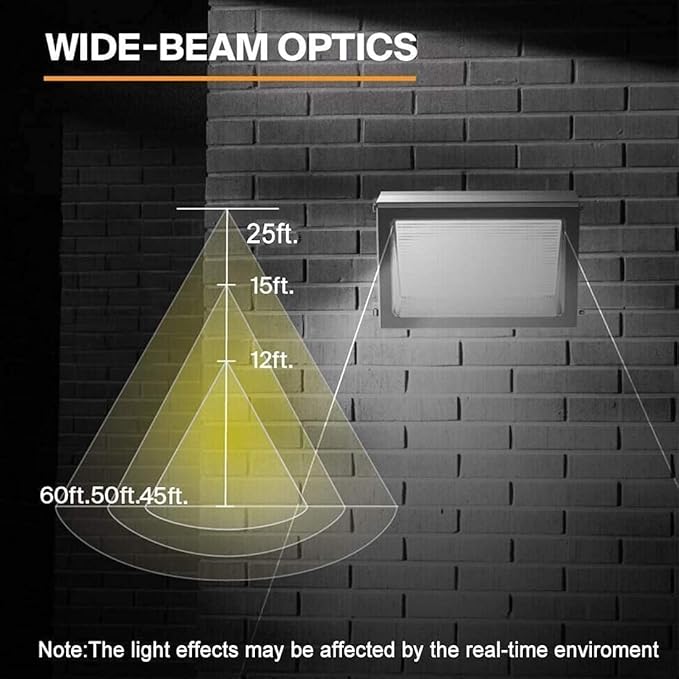 ledmo LED Wall Pack Light Size Update Dusk to Dawn Lighting 120W Outdoor Security Flood Lighting 5000K Commercial and Industrial Fixture for Buildings,Warehouses, Parking Lots,Yard