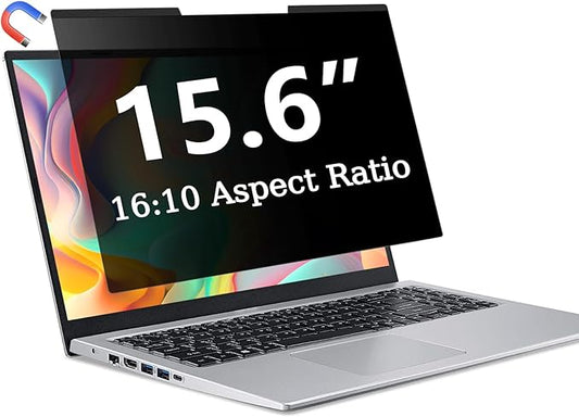 ZOEGAA Magnetic Laptop Privacy Screen 15.6 Inch, for HP Dell Acer Asus Lenovo Thinkpad, Removable 16:10 Laptop Screen Privacy Shield, Anti Spy, Anti Glare, Blue Ray Reduction