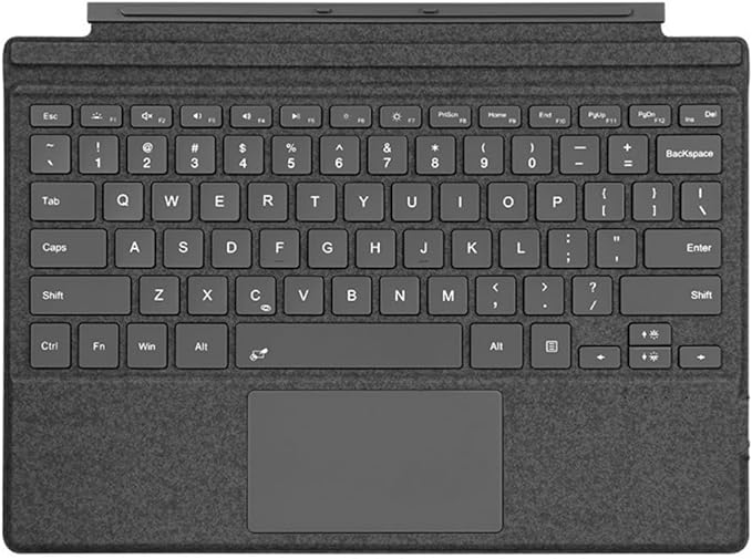 Keyboard for Surface Pro 7+ Pro 7 Pro 6 Pro 5 Pro 4 Pro 3, Portable Slim Type Cover for Surface Pro, Wireless Keyboard with Multi-Touch Trackpad,7 Color Backlit,Gray