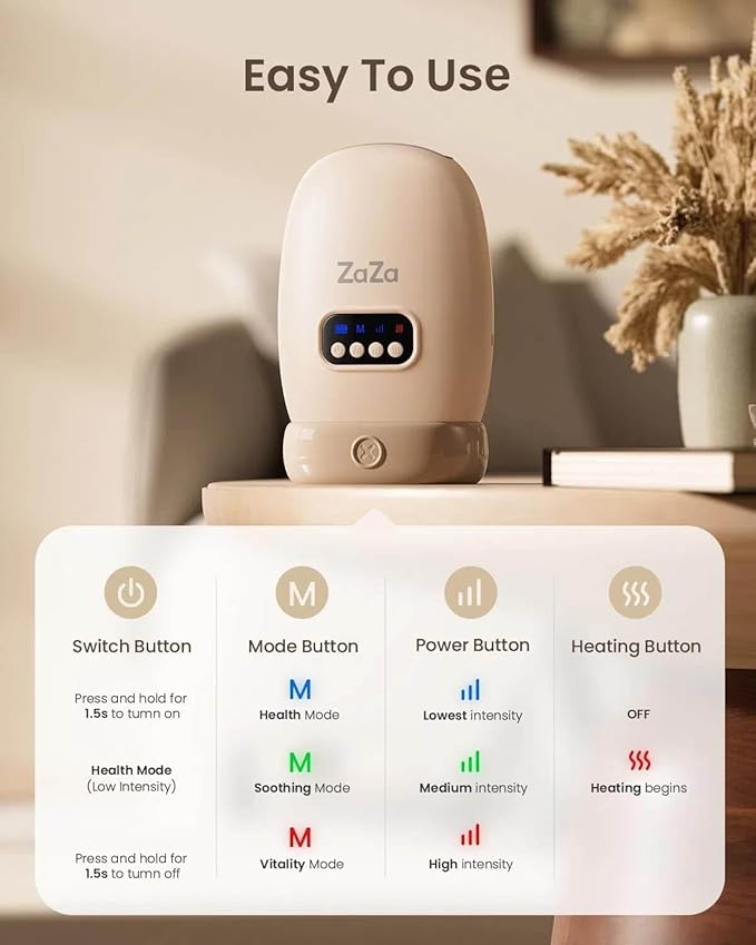 zaza Hand Massager ｗith Heat and Compression for Carpal Tunnel Finger Numbness, Cordless Hand Air Compression Massagers, Electric Hand and Wrist Massage for Palm Fingers (Beige)