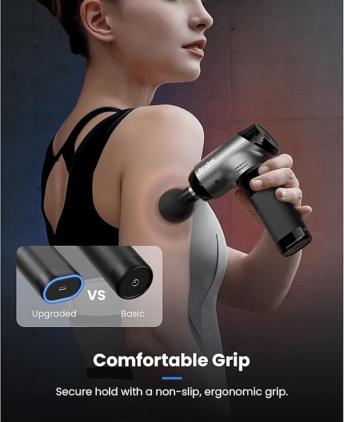 BOB AND BRAD T2 Pro Massage Gun with Heat and Cold, Deep Tissue Percussion Massager Gun, Muscle Massager, Electric Back Massagers for Professional Athletes Home Gym, FSA and HSA Eligible