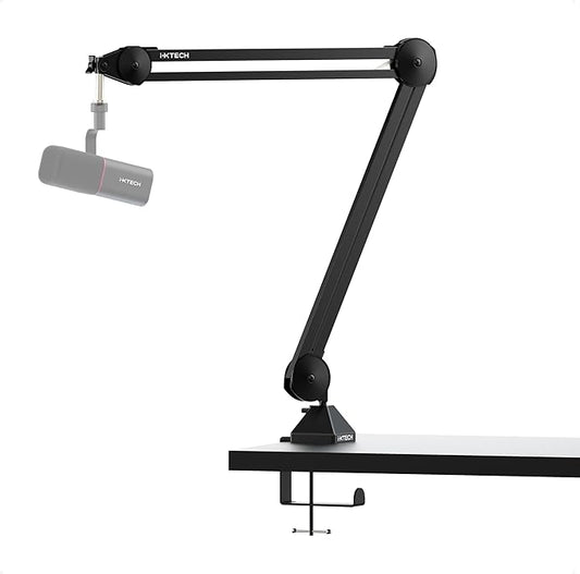 IXTECH Microphone Boom Arm Stand, Heavy Duty Adjustable Mic Stand with Cable Ties, Desk Mount Arm Stand for Gaming Streaming Podcasting.