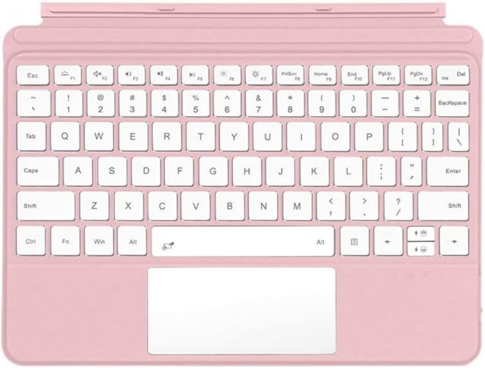 Keyboard for Surface Pro 7+ Pro 7 Pro 6 Pro 5 Pro 4 Pro 3, Portable Slim Type Cover for Surface Pro, Wireless Keyboard with Multi-Touch Trackpad,7 Color Backlit,Pink