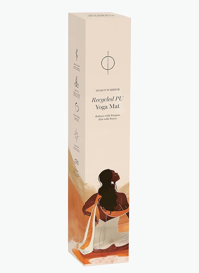 Shakti Warrior Cork Yoga Mat - Artist Designed, Premium Printed Eco-Friendly Non-Slip mat, Great for Regular & Hot Yoga, Pilates, Workouts 72 inch x 24 inch x 3mm Thick