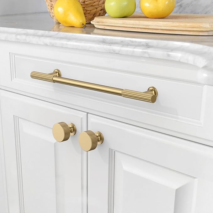 Amerdeco 10 Pack Champagne Bronze Cabinet Pulls 6.3 Inch(160MM) Hole Centers Kitchen Cabinet Handles Hardware for Cabinets Cupboard Handles Drawer Pulls ZH0071