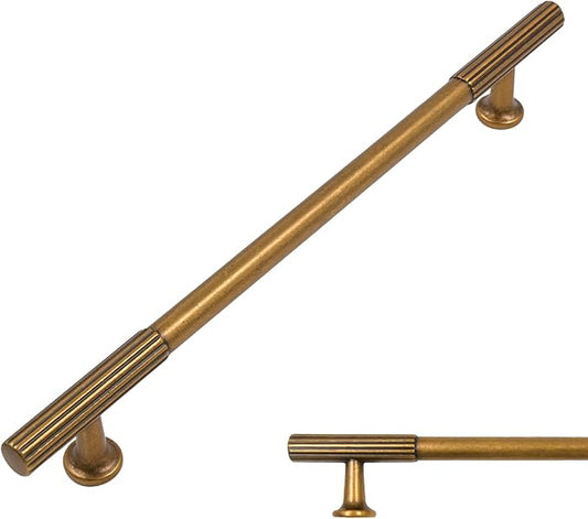 Amerdeco 10 Pack Antique Brass Cabinet Pulls 10 Inch(254MM) Hole Centers Kitchen Cabinet Handles Hardware for Cabinets Cupboard Handles Drawer Pulls ZH0071