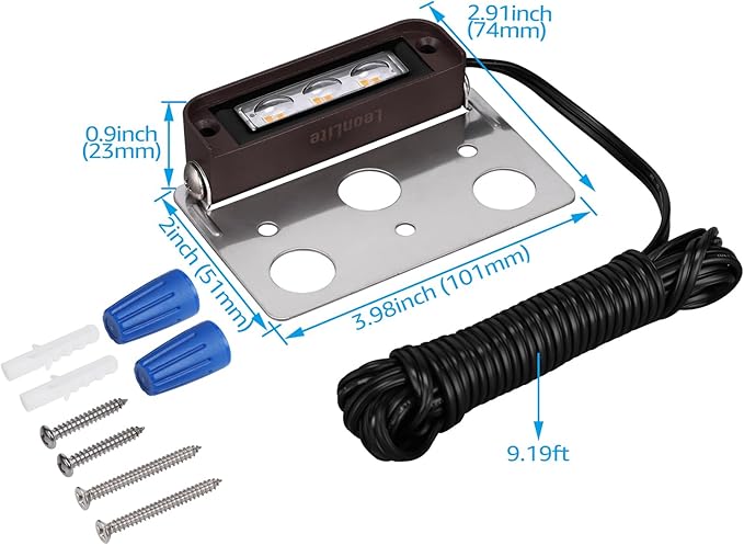LEONLITE 8-Pack 4 Inch LED Hardscape Lighting, Update Retaining Wall Lights, LED Landscape Lighting, 12 AC/DC Paver Light Low Voltage, 2W Outdoor Step Lights, 2700K Soft White, ETL