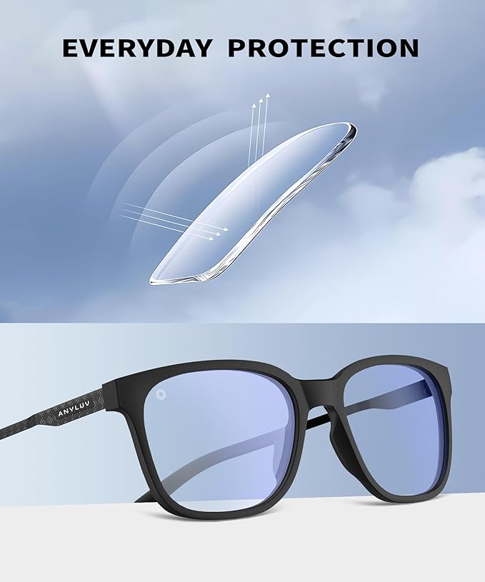 ANYLUV Blue Light Glasses for Men, Computer Gaming Glasses men, Stylish Anti Eyestrain Blue Light Blocking Glasses Men