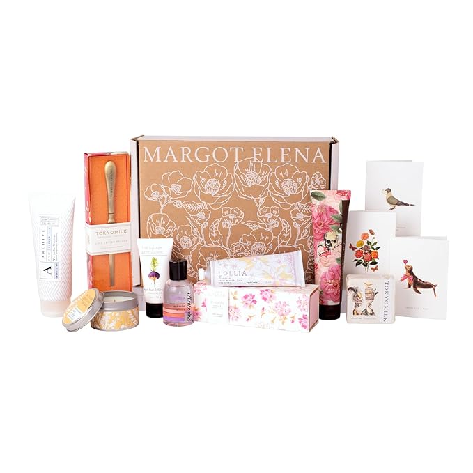 Margot Elena Fall Discovery Box, Bath and Beauty Gift Set for Women, Self Care Kit, Women’s Fragrances, Pampering Luxury Spa Body Care Package, and Essentials