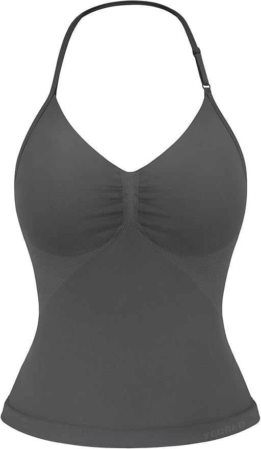 YEOREO SoftHue Impact Longline Strappy Top Women's Halter Workout Tank Tops Backless Gym Longline with Adjustable Strap