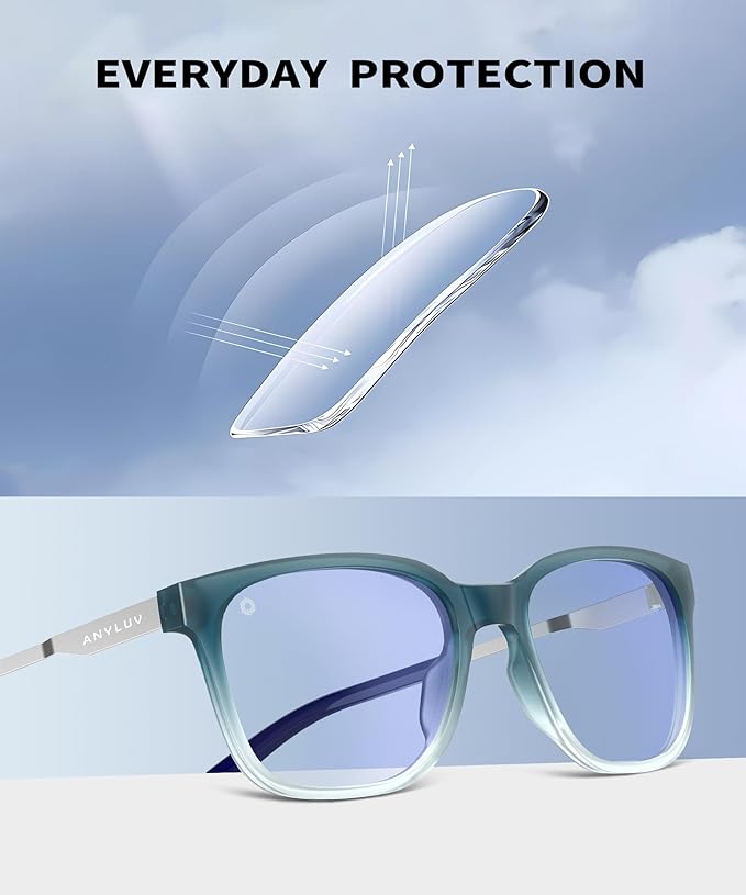 ANYLUV Blue Light Glasses for Men, Computer Gaming Glasses men, Stylish Anti Eyestrain Blue Light Blocking Glasses Men