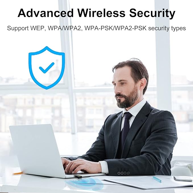 Driver Free USB WiFi Adapter for Desktop PC 600Mbps Dual Band 2.4G 5.8G Wireless Network Adapter, Wi-Fi Dongle Compatible with Windows 11/10/8/7/XP/Vista-Black