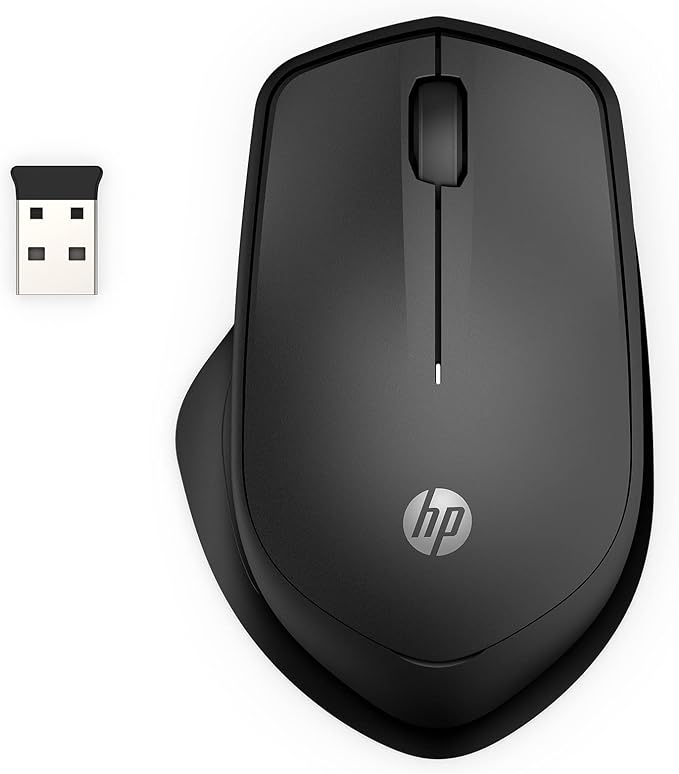 HP Wireless Silent 280M Mouse - Ergonomic Right-Handed Design, 18 Month Battery Life, and 2.4GHz Reliable Connection - Works for Computers and Laptops - Far Quieter Clicks than Most Mice,Black