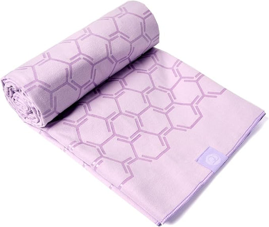 Eunzel Yoga Towel for Hot Yoga,Non-Slip Double Sided Silicone Grip Towel Absorbent Microfiber Towel for Hot Yoga, Vinyasa and Power 26.5"x72", Taro Purple