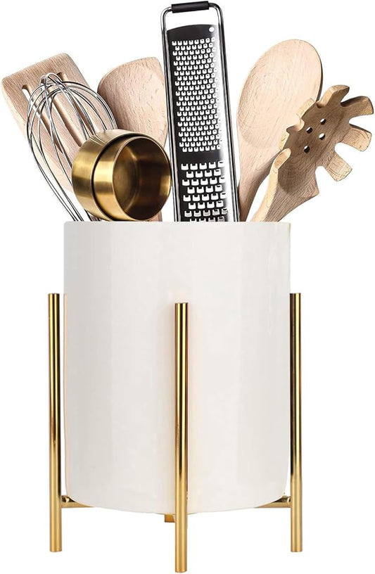 Office Organization Pen holder for desk With Silver Ceramic Pen Holder For Desks and kitchen Appliance Holders