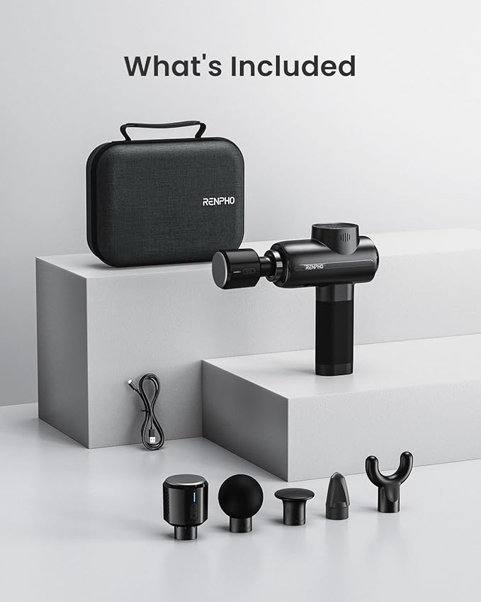 RENPHO Thermacool Massage Gun Deep Tissue with Heat and Cold Head, Handheld Muscle Massager with Carry Case, Percussion Body Muscle Masajeador for Men Women Athletes, Active