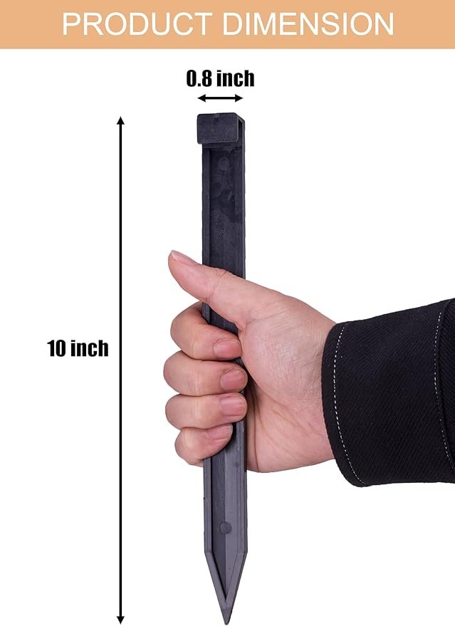 Landscape Edging Spikes, 60 Pcs 10 Inch Garden Stakes Anchoring Spikes for Paver Edging, Weed Barriers, Turf, Tent, Weed Barrier, Timber, Carpentry, Tent etc. (60, Black)