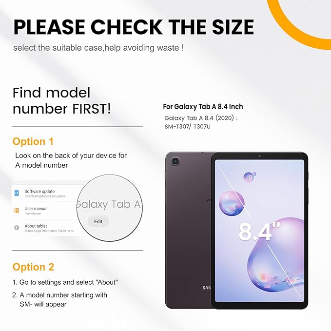 Timecity Case for Galaxy Tab A 8.4 Inch 2020, SM-T307 Case, with Stylus Holder Screen Protector/Swivel Stand/Hand Strap/Shoulder Strap, Heavy Duty Protective Tablet Case for SM-T307U- Black